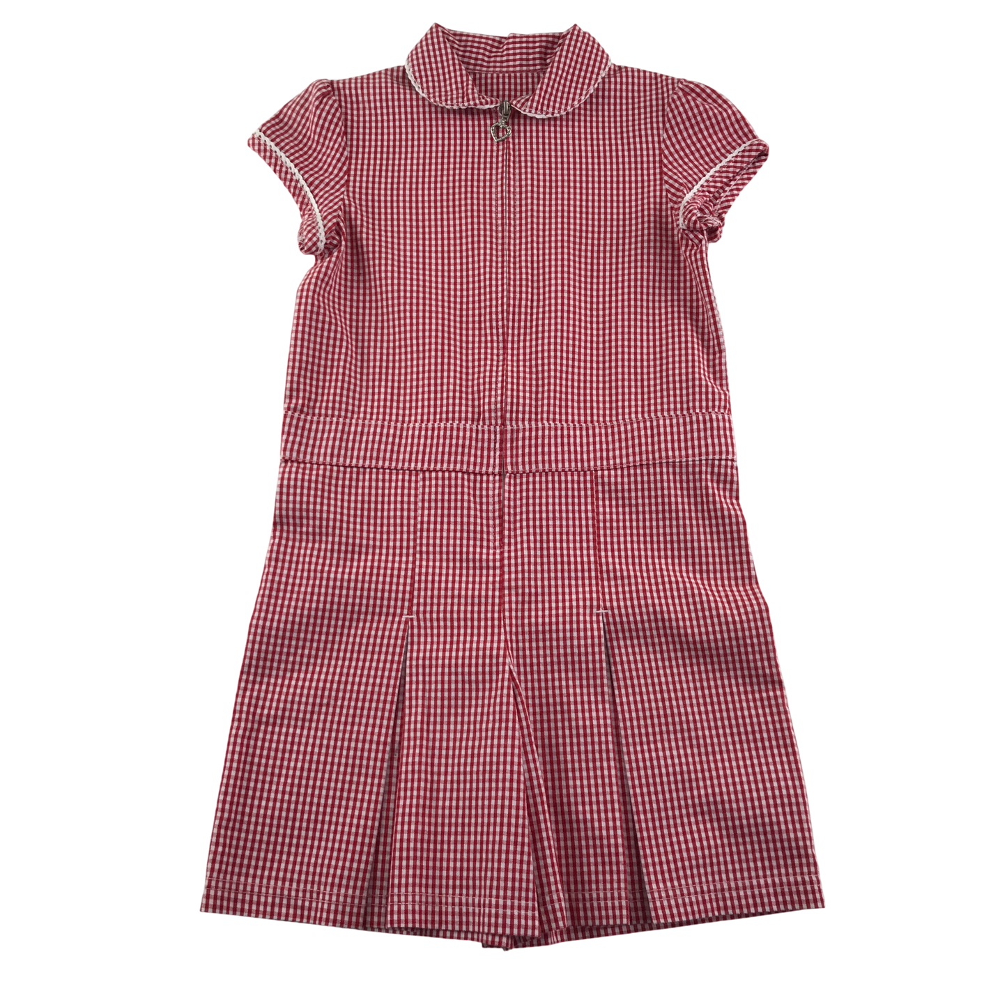 Red gingham with zipper school playsuit