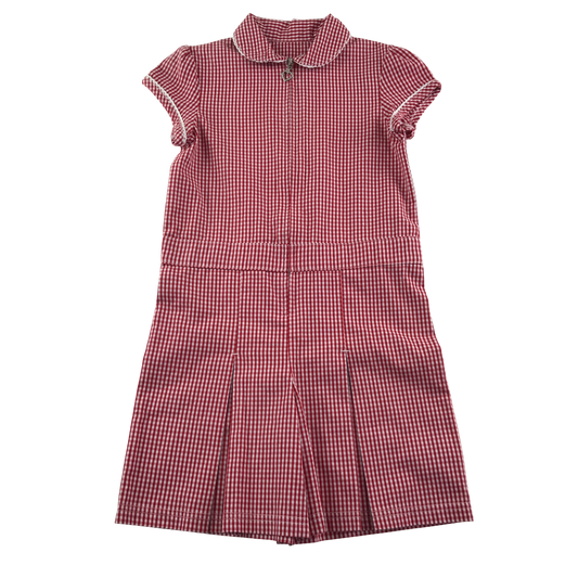 Red gingham with zipper school playsuit