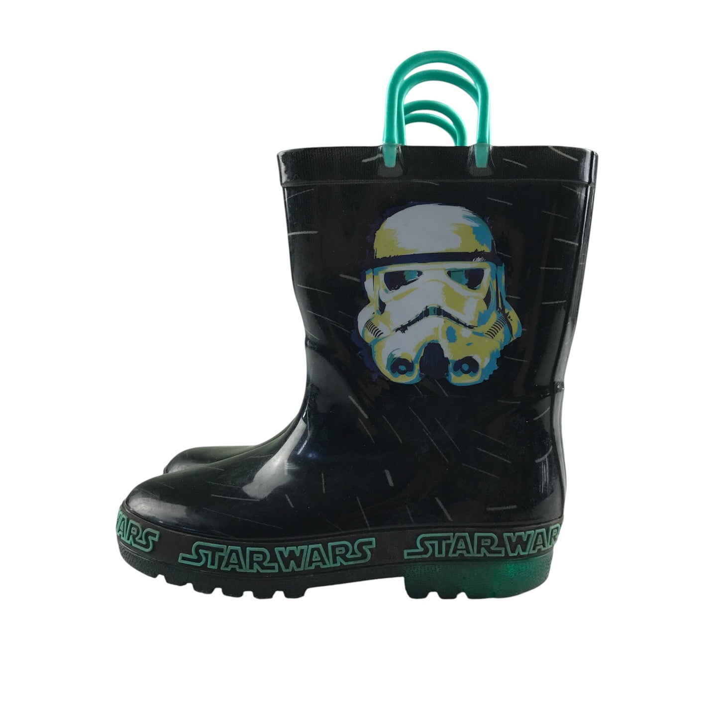 Wellie boots shoe size 12 junior black Star Wars Stormtrooper graphic calf height
