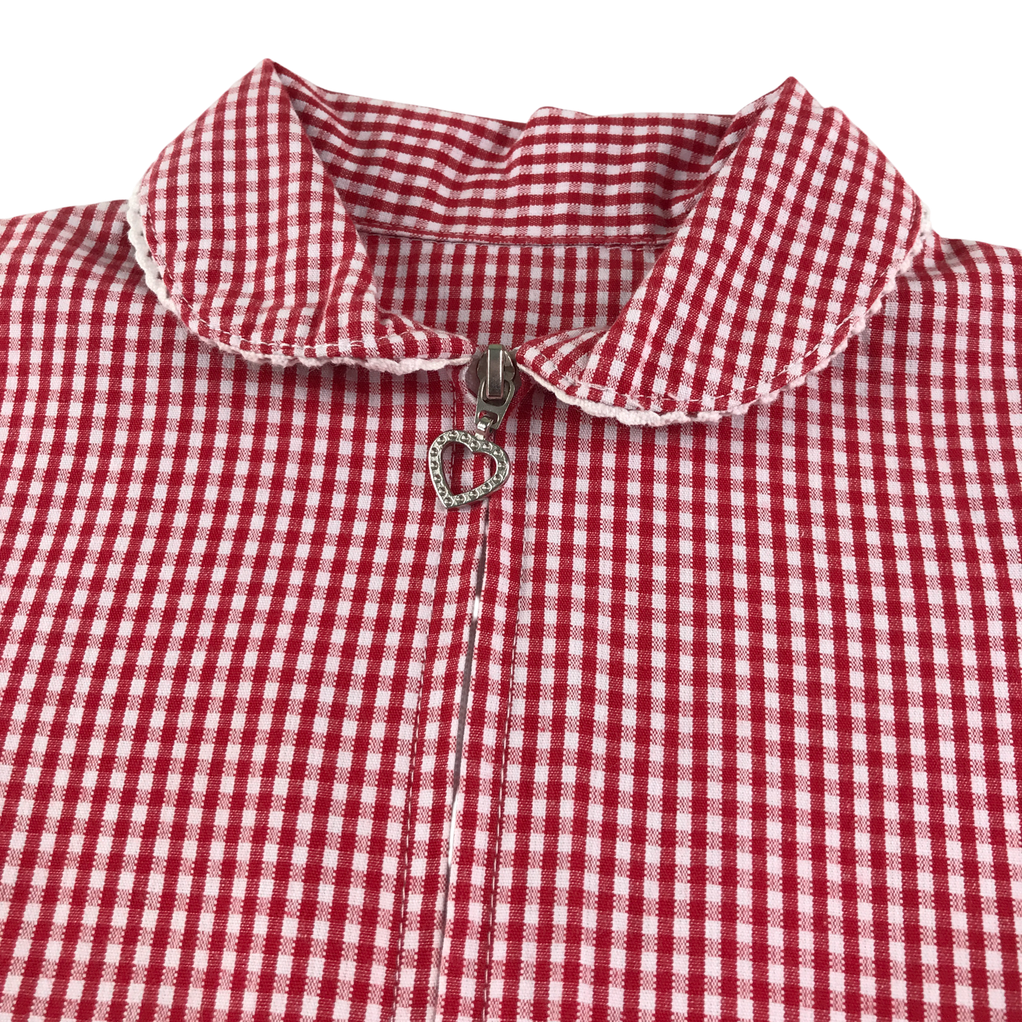 Red gingham with zipper school playsuit