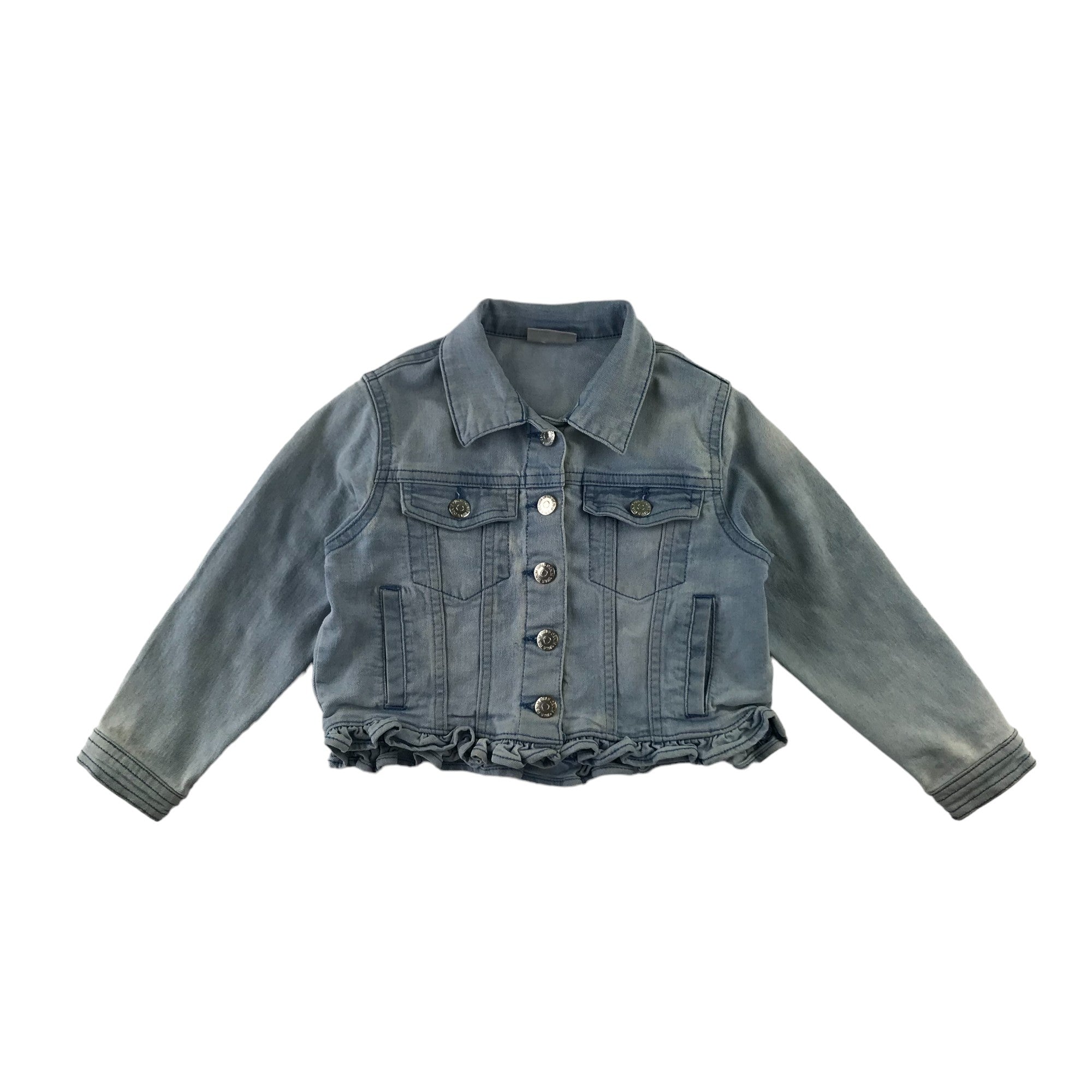 Matalan denim jacket 4 5 years light blue cropped frill hem ApparelXchange CIC