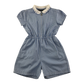 Blue gingham with zipper school playsuit