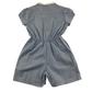 Blue gingham with zipper school playsuit