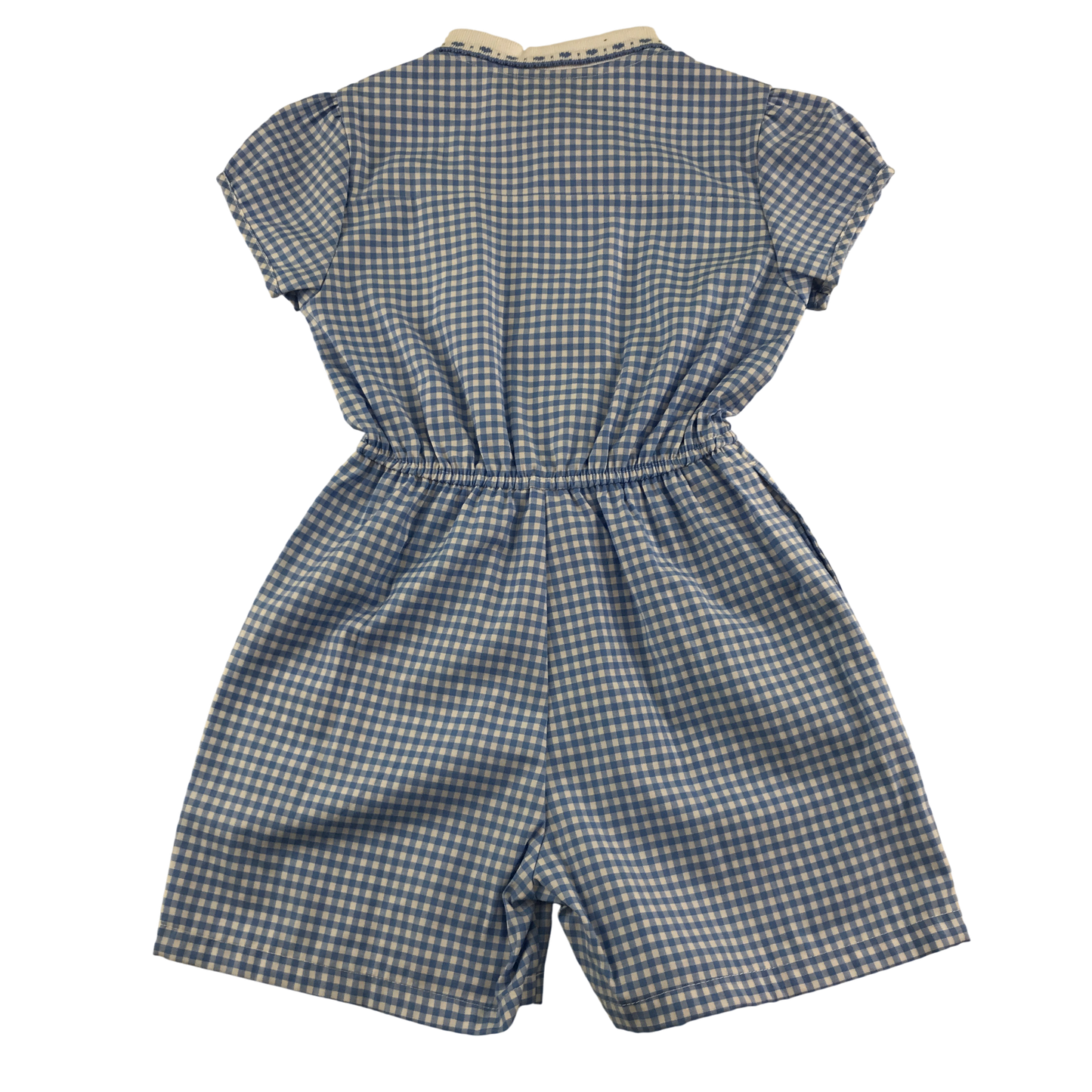 Blue gingham with zipper school playsuit