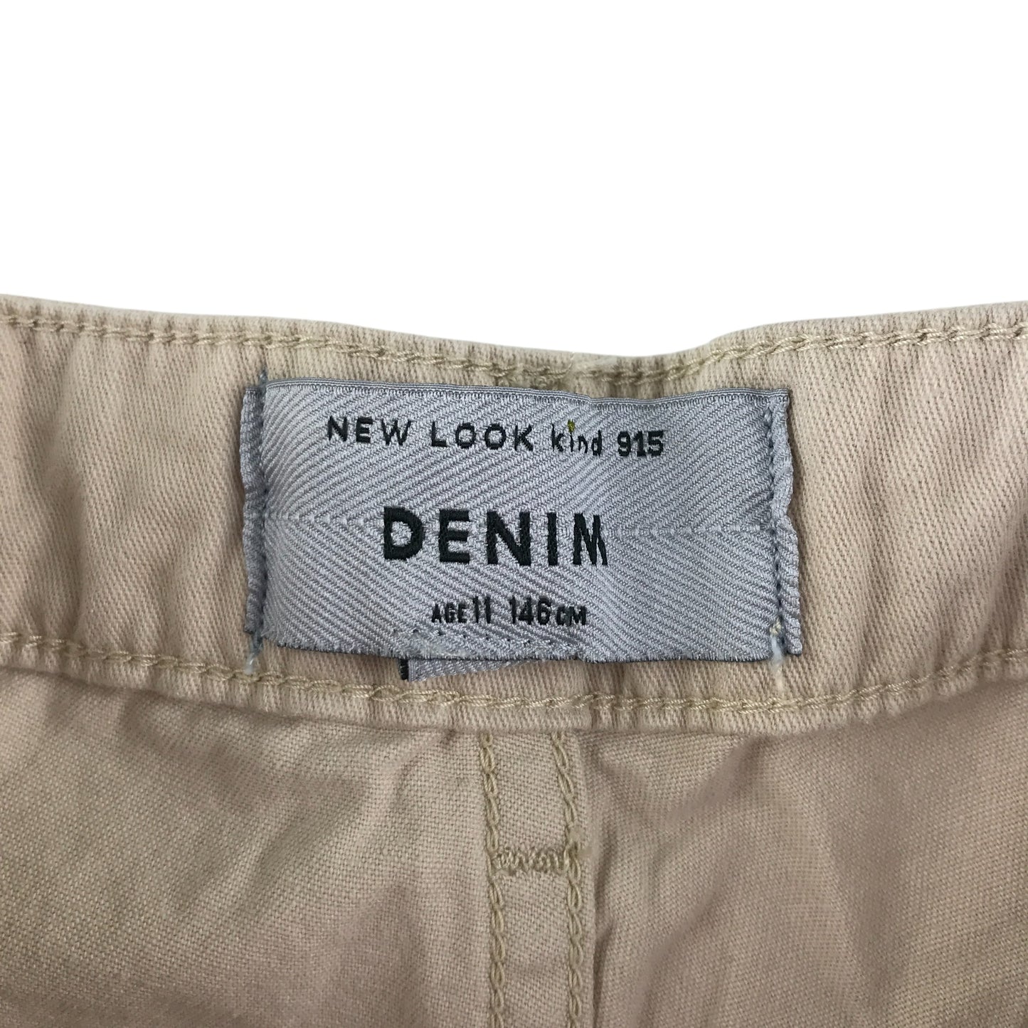 New Look 915 trouser 10-11 years beige denim cargo style cotton