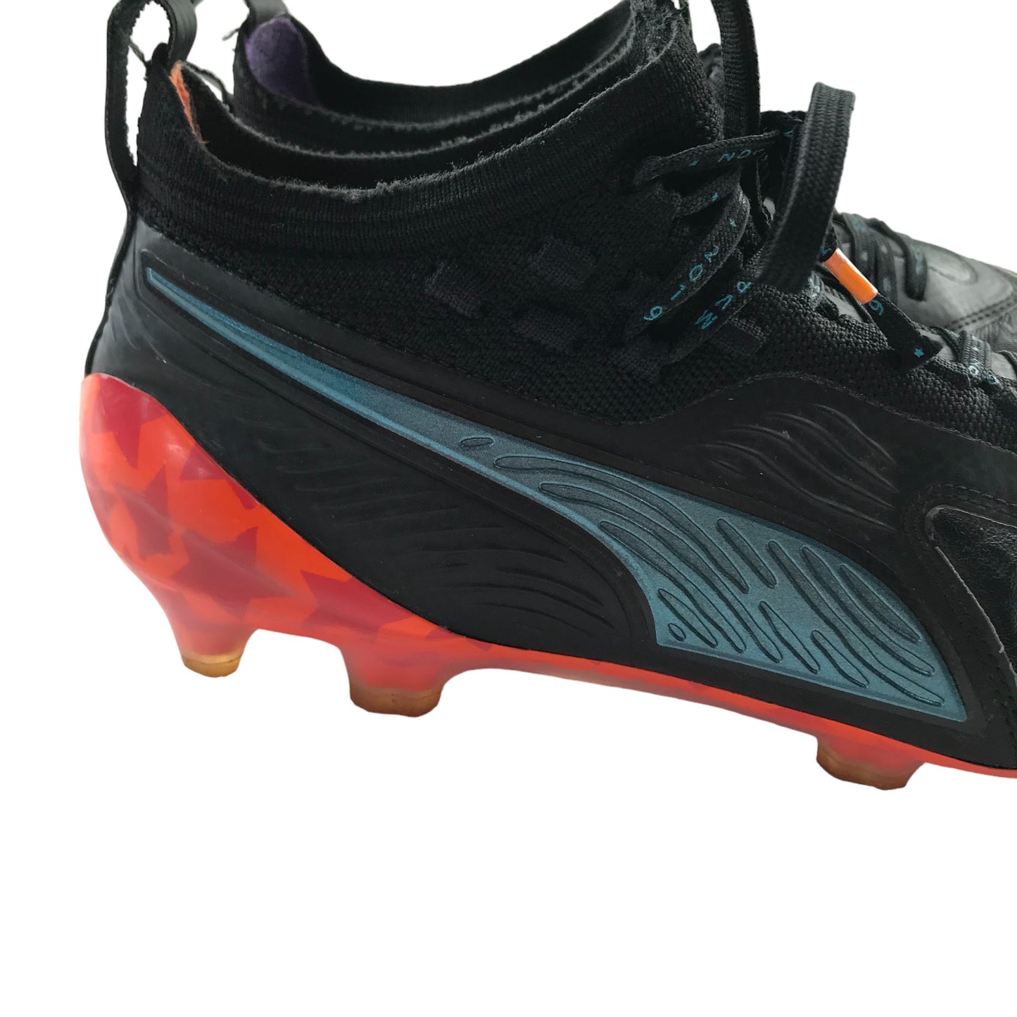 Puma One MVP football boots shoe size 7 black purple and orange plastic moulded studs