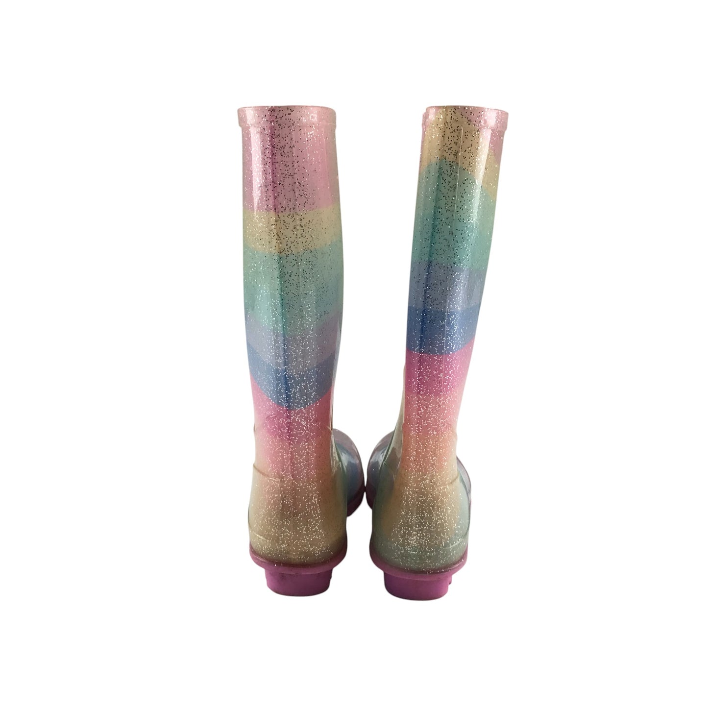 Wellie boots shoe 1 multicoloured glittery stripy calf height