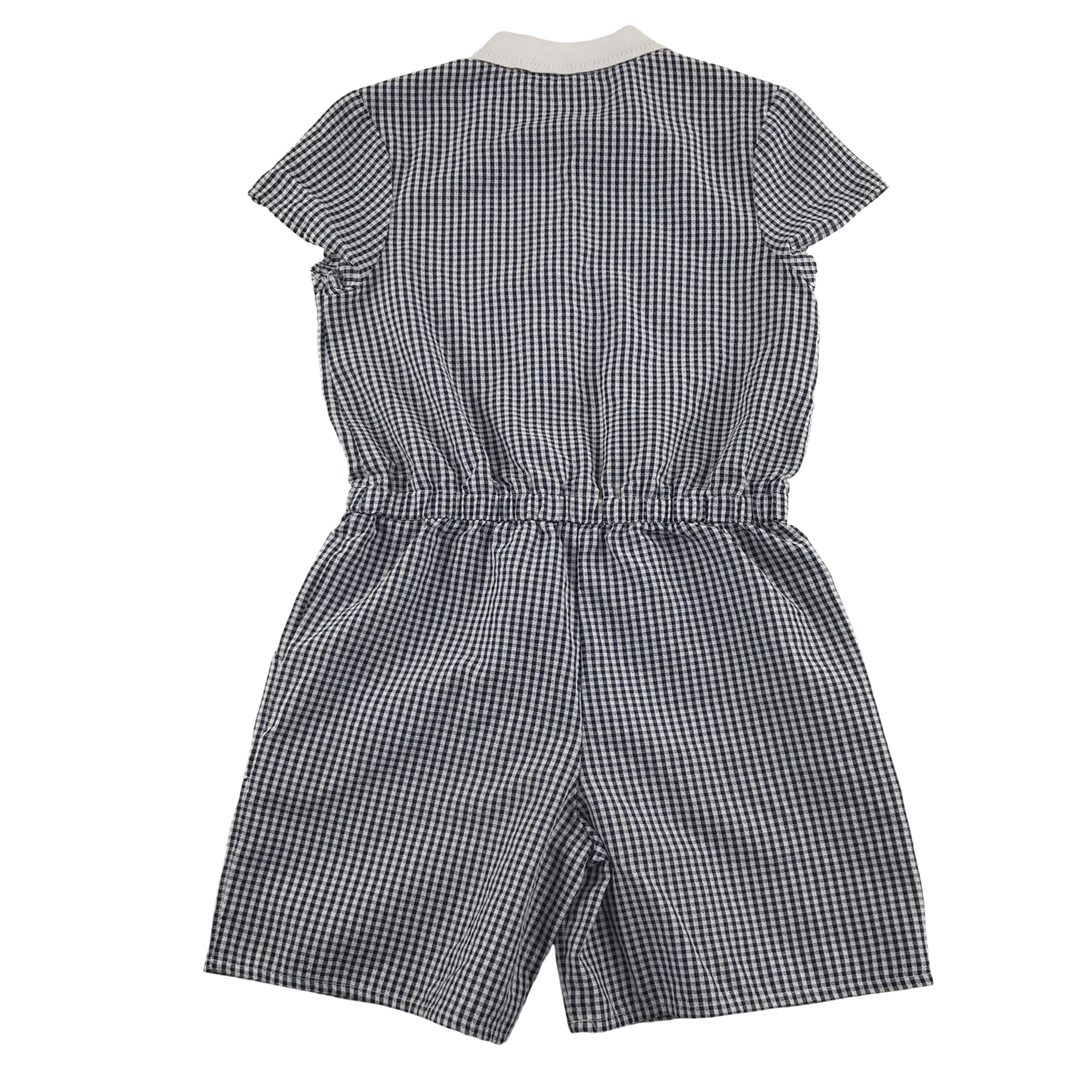 Black gingham with zipper school playsuit