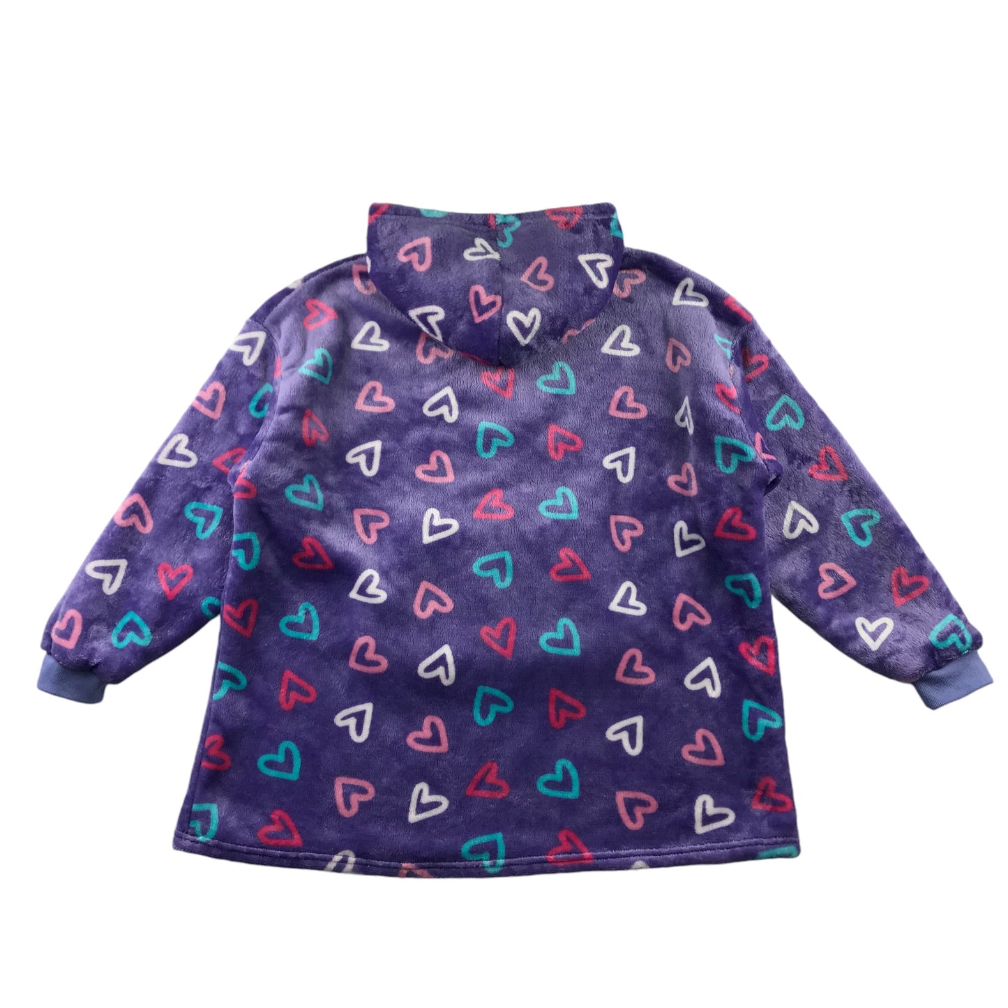 Purple blanket hoodie 11-13 years love heart print snuggle hoodie