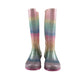 Wellie boots shoe 1 multicoloured glittery stripy calf height
