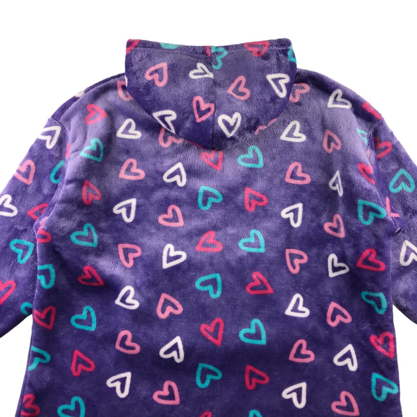 Purple blanket hoodie 11-13 years love heart print snuggle hoodie