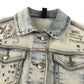 Benetton Denim Jacket 7-8 years light blue text print designs