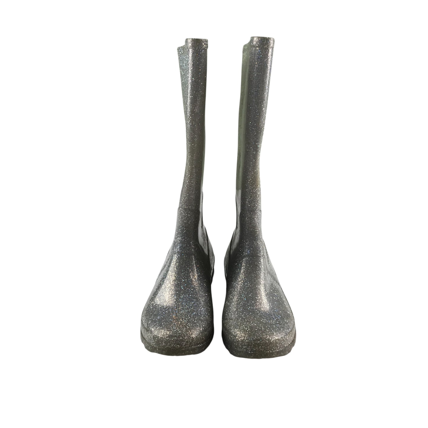 Wellie boots shoe 3 silver glittery calf height