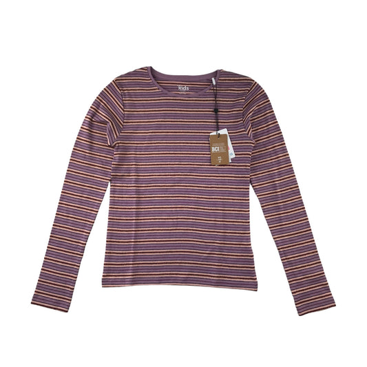 M&Co T-Shirt Age 11 Purple and Peachy Pink Sparkly Stripy