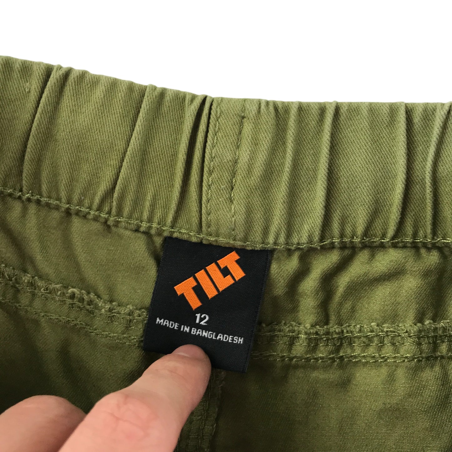 Tilt trouser 11-12 years khaki elasticated waistband cotton