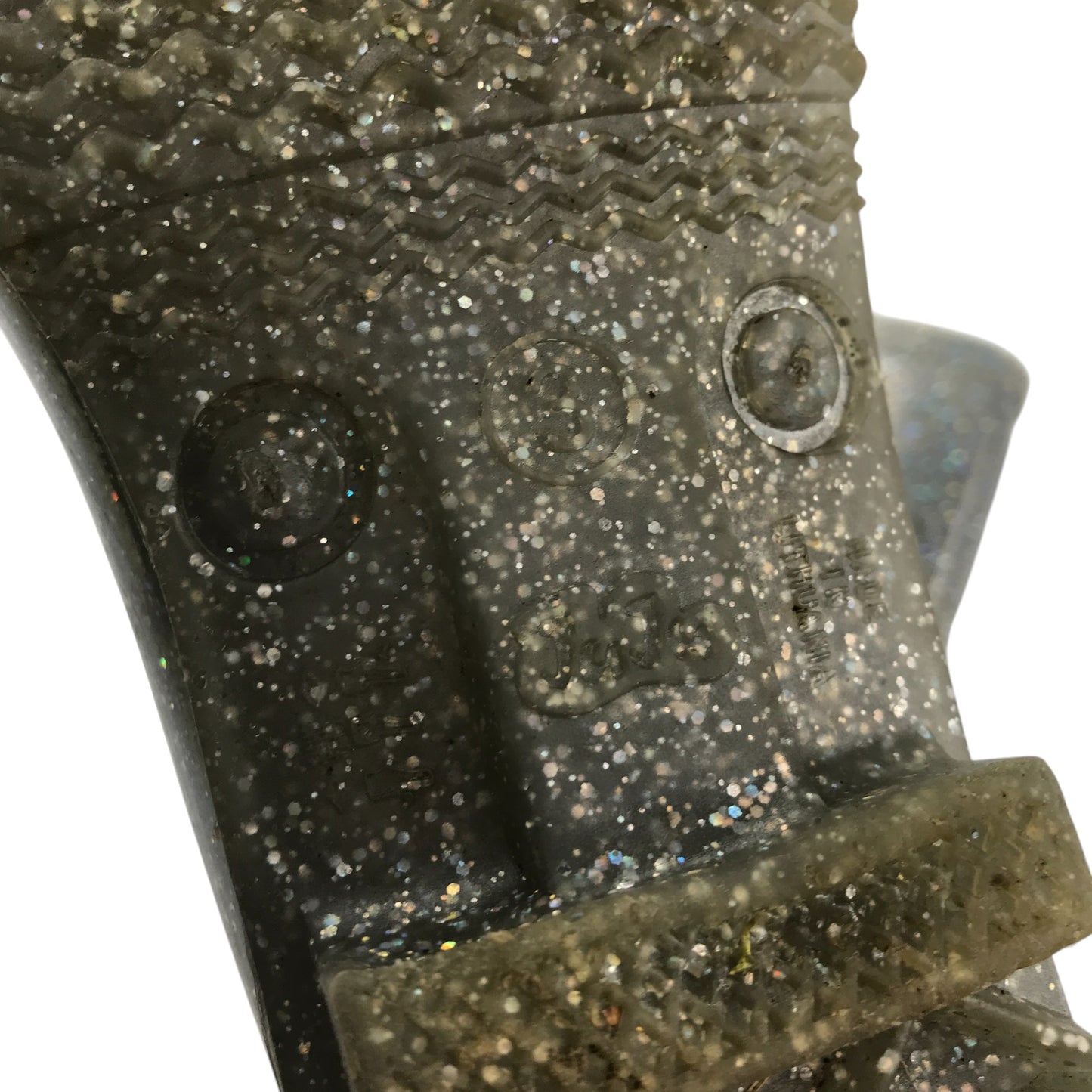 Wellie boots shoe 3 silver glittery calf height