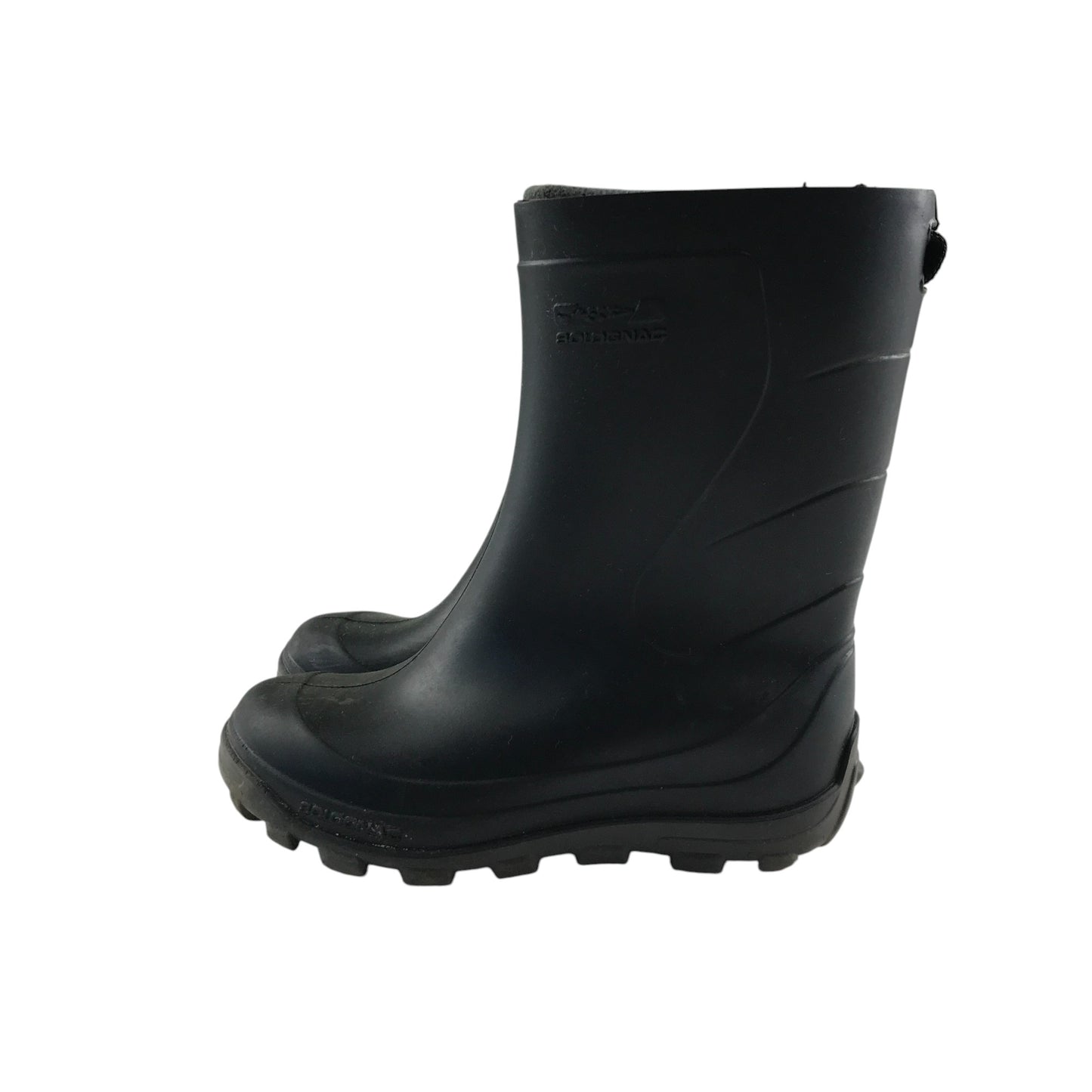 Solognac Wellie boots shoe 7.5 junior plain black calf height