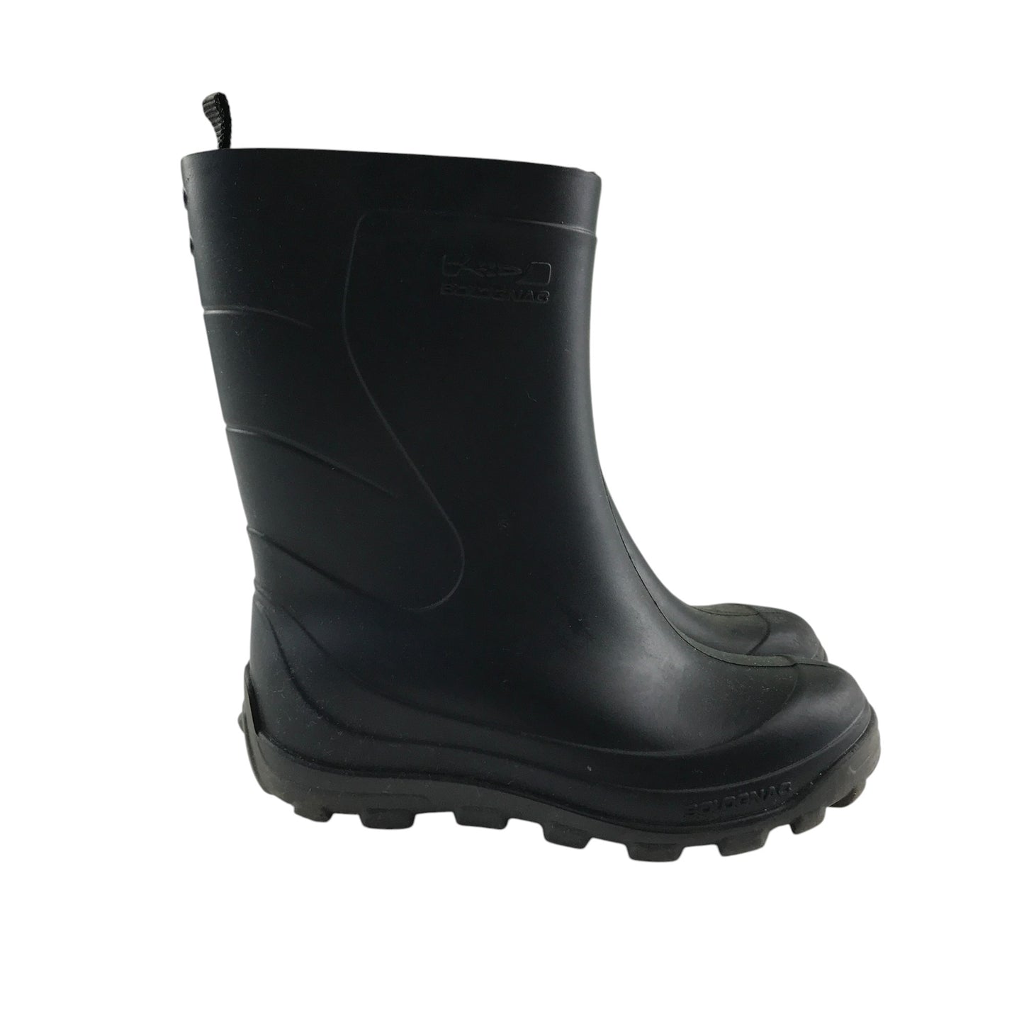Solognac Wellie boots shoe 7.5 junior plain black calf height