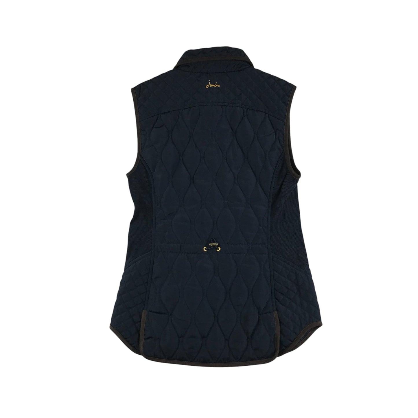 Joules gilet women size U 8 navy blue quilted light with zipper