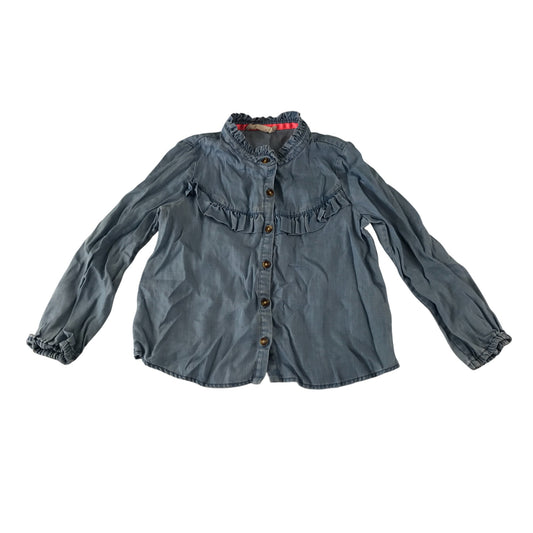 Outside the lines blouse 6-7 years blue denim shirt