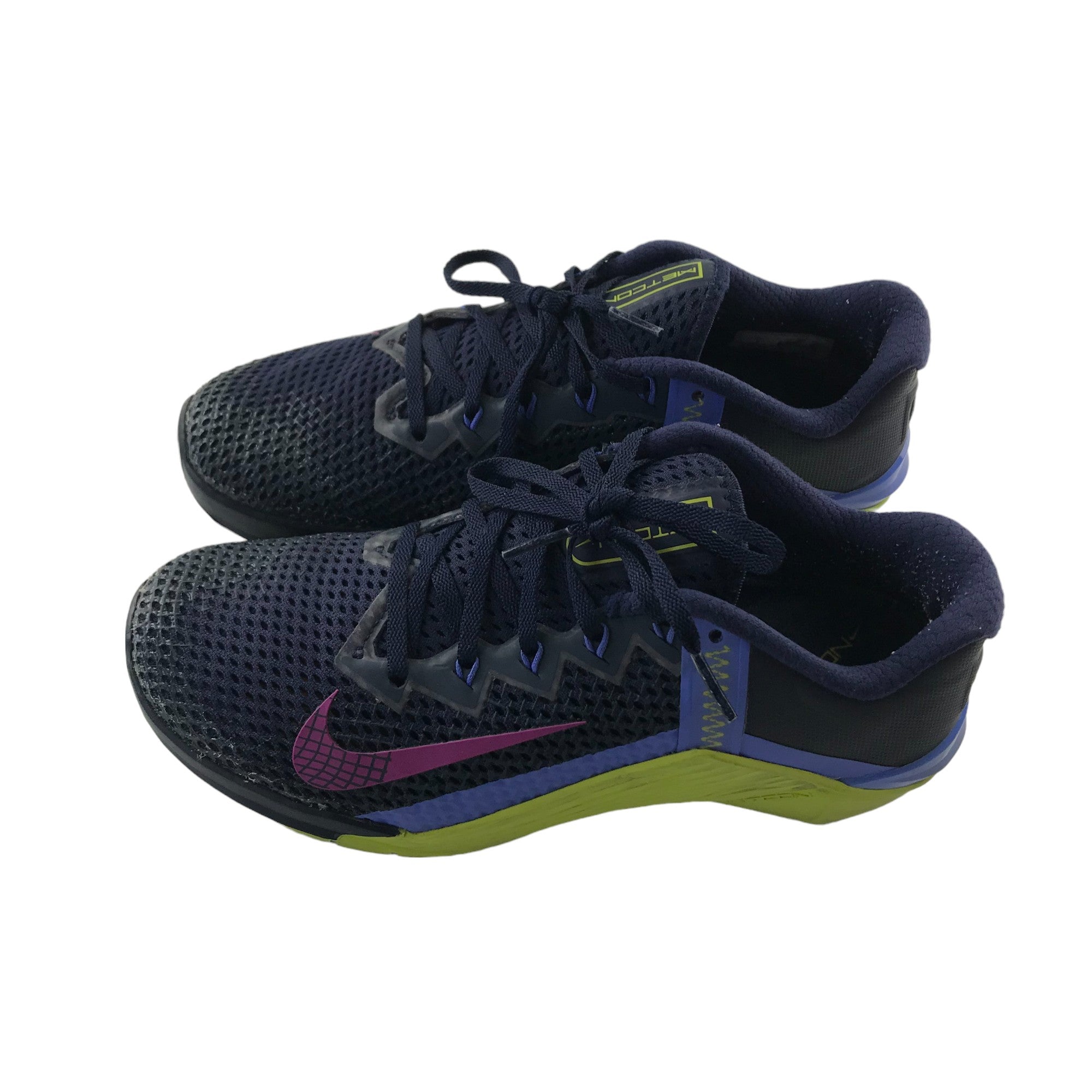 Nike Metcon 6 trainers shoe size UK 6.5 navy blue and purple with lace ApparelXchange CIC