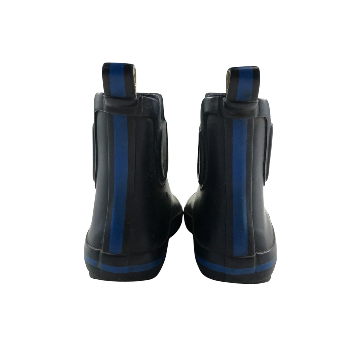 M&S Wellie boots shoe 1 black with blue stripe heel height