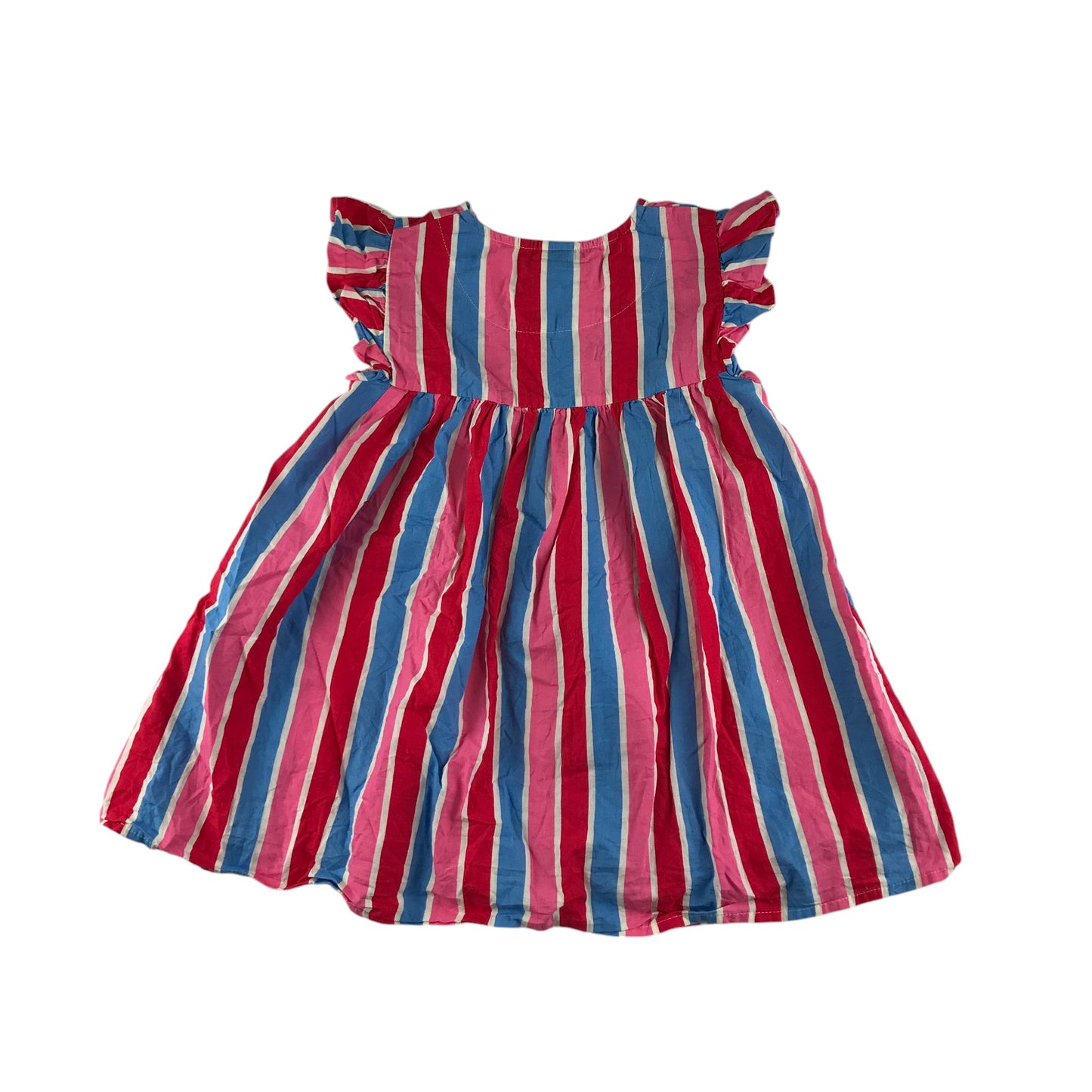 Next dress 5-6 years pink and blue stripy cotton