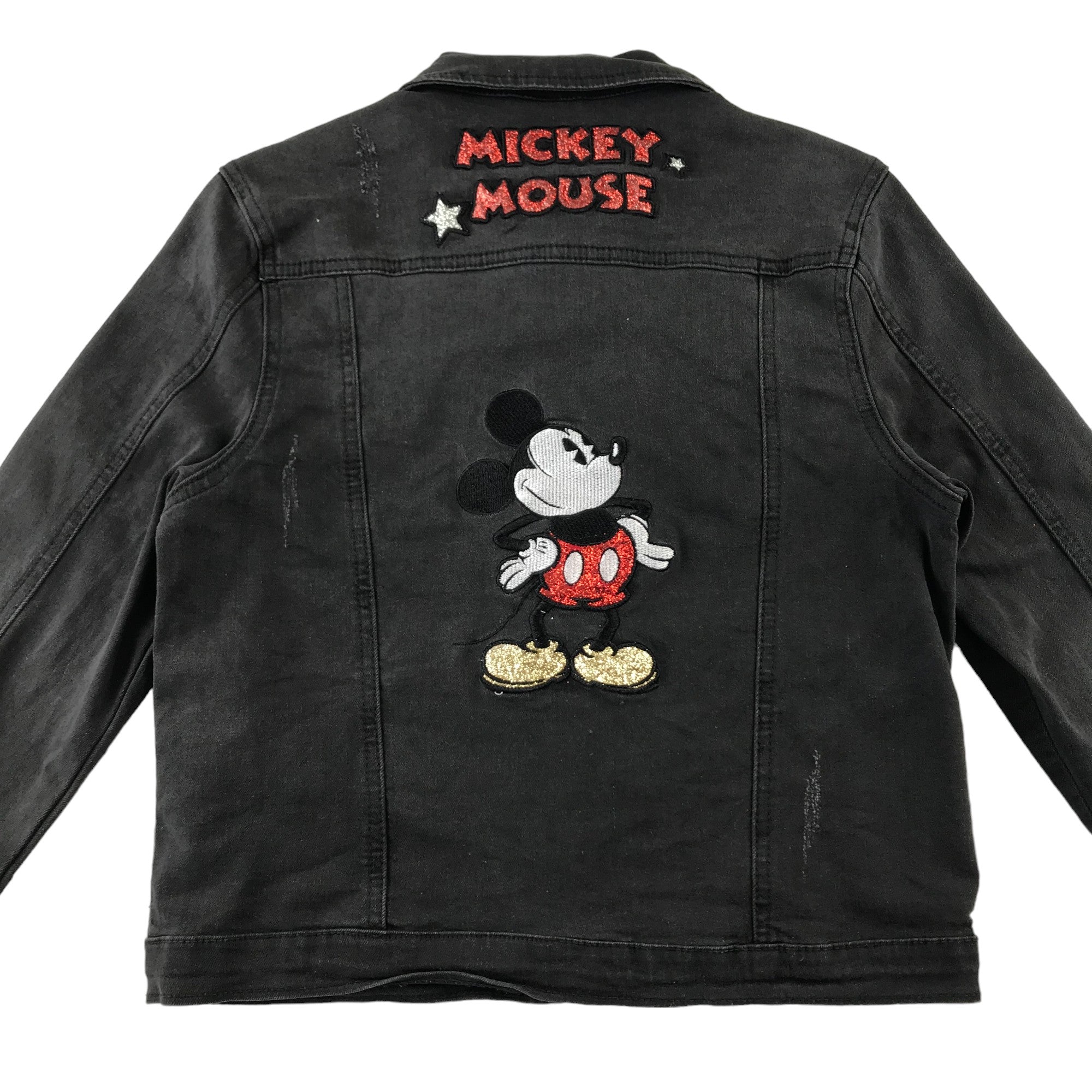 Primark denim jacket 11 12 years charcoal grey Disney Mickey Mouse ApparelXchange CIC