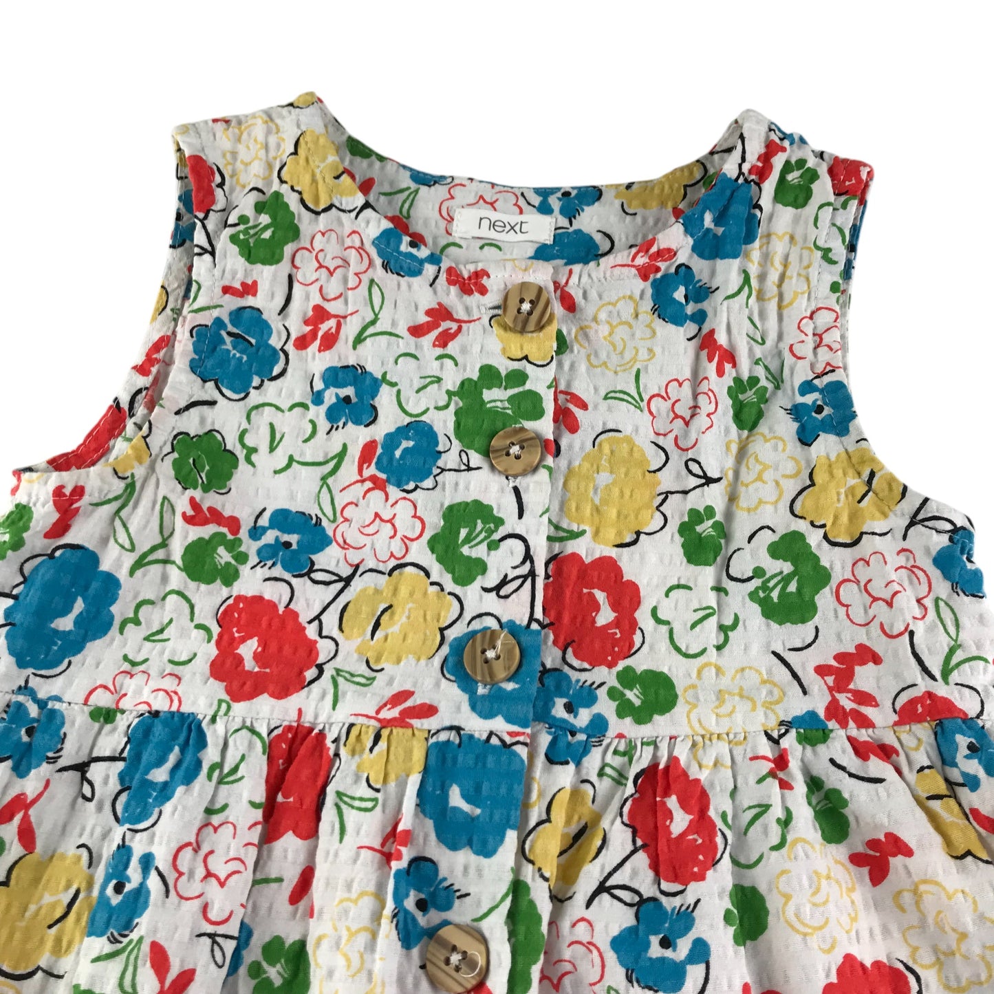 Next dress 5-6 years white and multicolour floral cotton blend