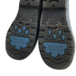 M&S Wellie boots shoe 1 black with blue stripe heel height