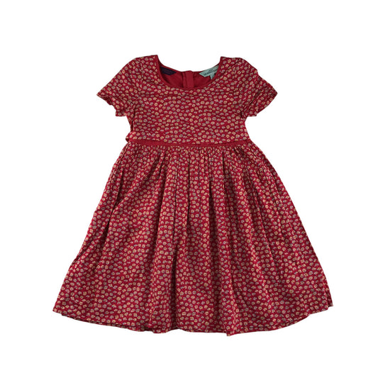 Little Dickins & Jones dress 5-6 years red floral short sleeve cotton