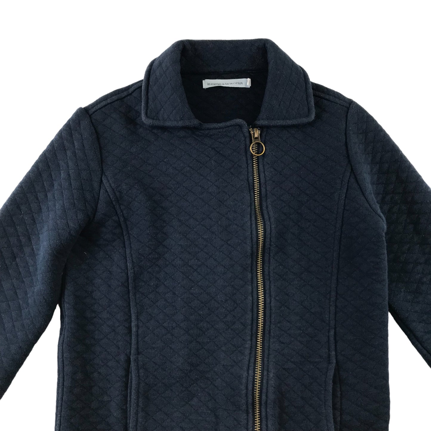 Monoprix Light jacket 8-10 years navy blue quilted zip top cotton