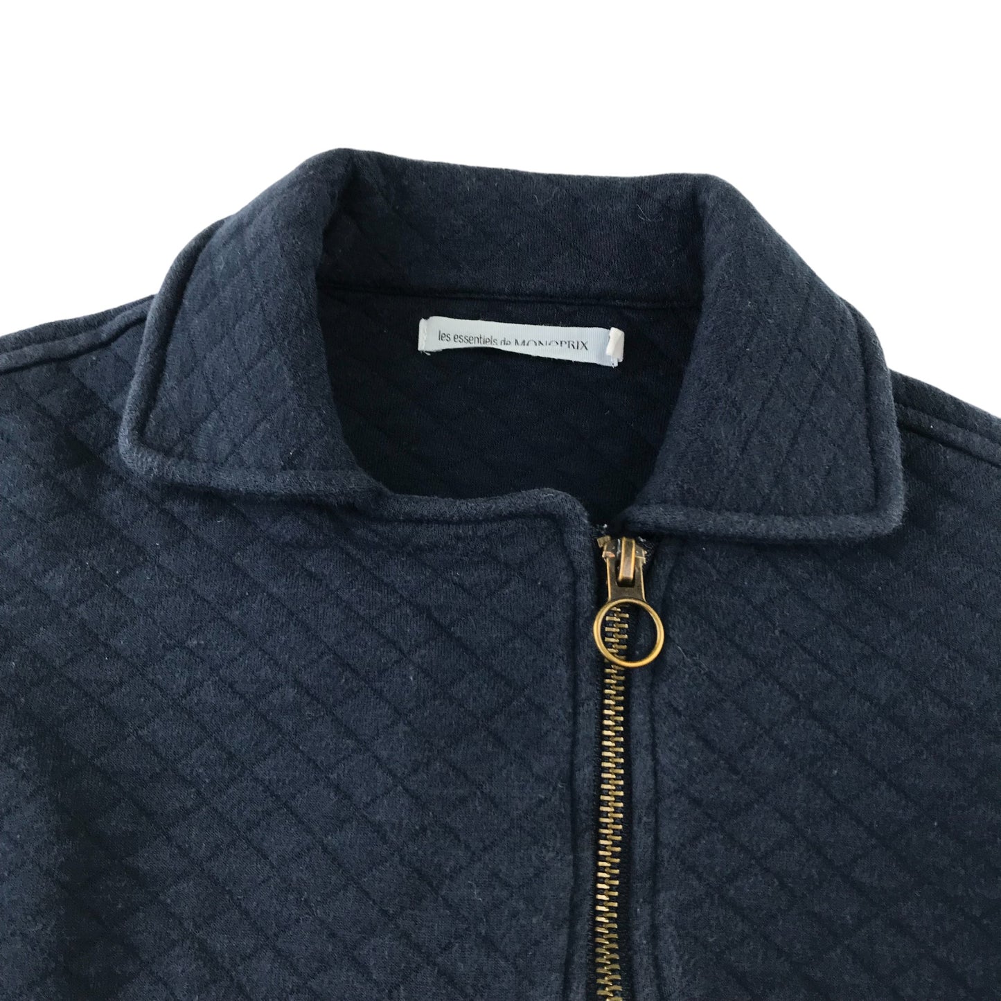 Monoprix Light jacket 8-10 years navy blue quilted zip top cotton