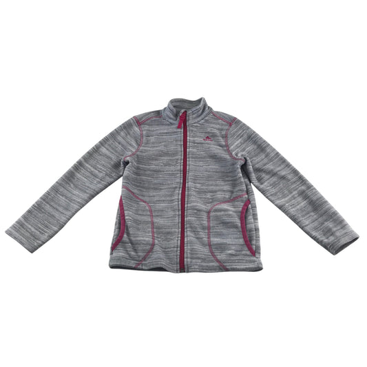 Decathlon fleece 5-6 years light grey with pink detailing full zipper