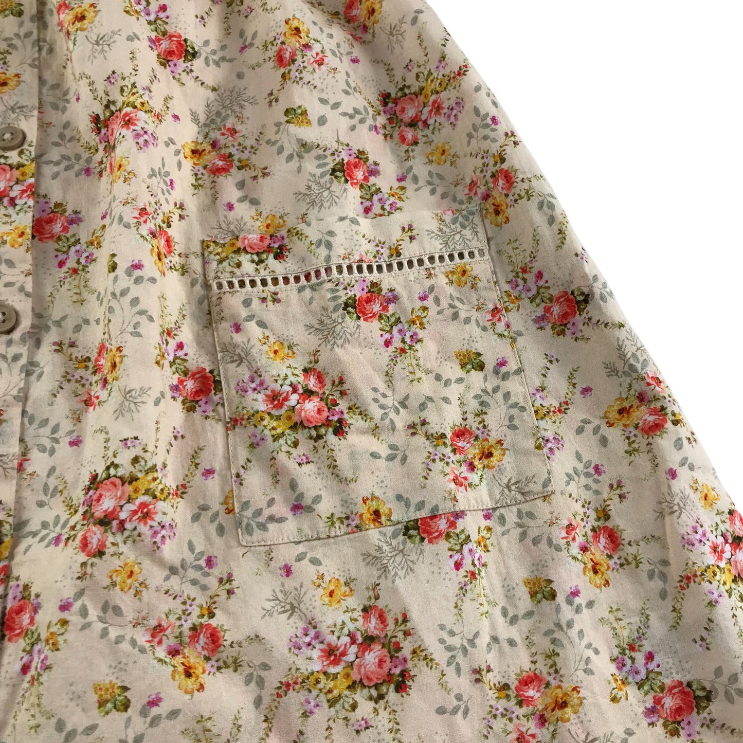 Next dress 5-6 years light beige floral vintage style puff sleeve cotton