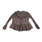 Next blouse 8-9 years red checked long sleeve peplum hem cotton