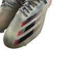 Adidas Fluroskin Speedframe football boots shoe size UK 5-6 white red and blue with plastic moulded studs