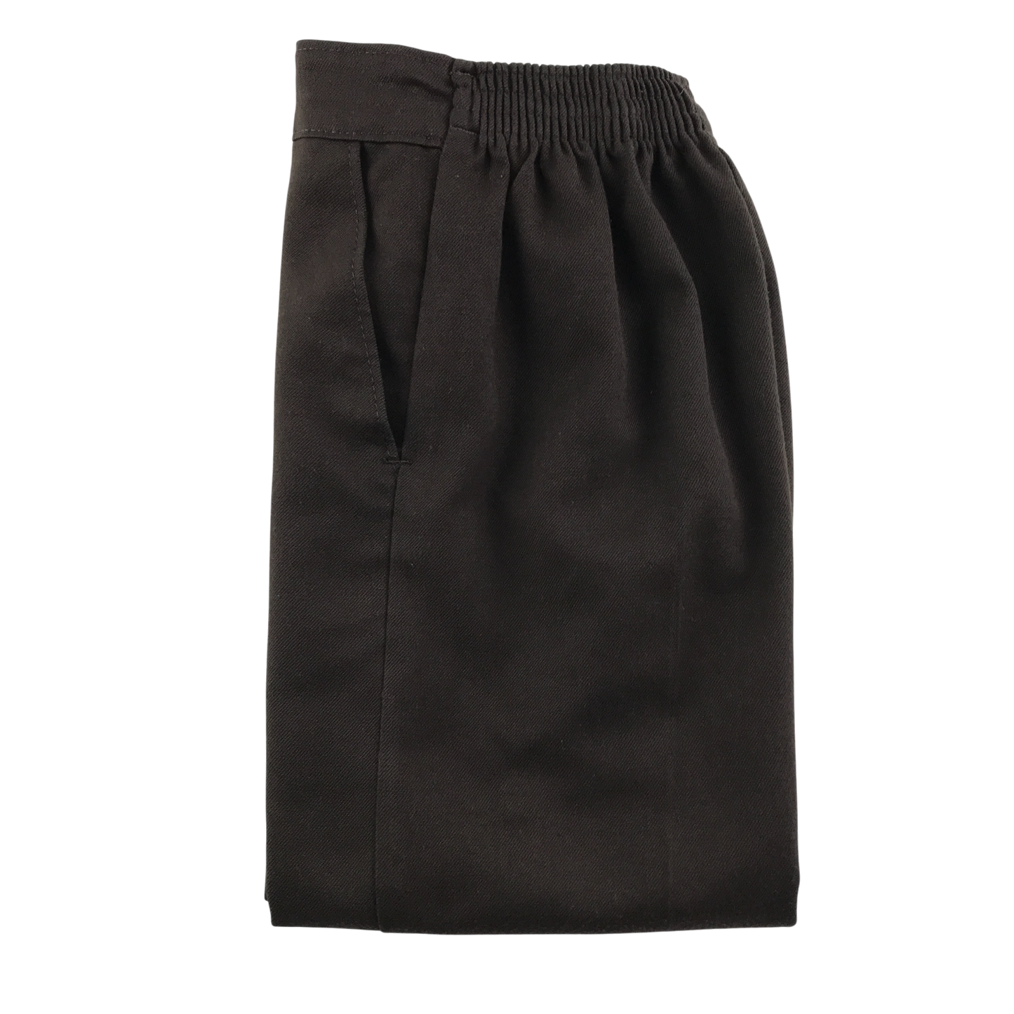 Brown elasticated waist school trousers