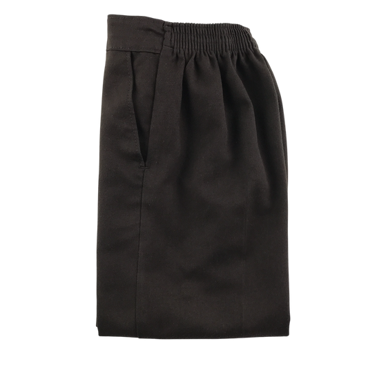 Brown elasticated waist school trousers