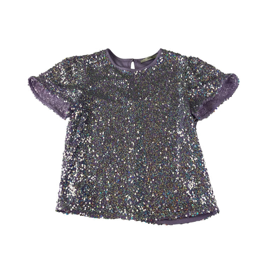 George blouse 10-11 years lilac sequin short sleeve top