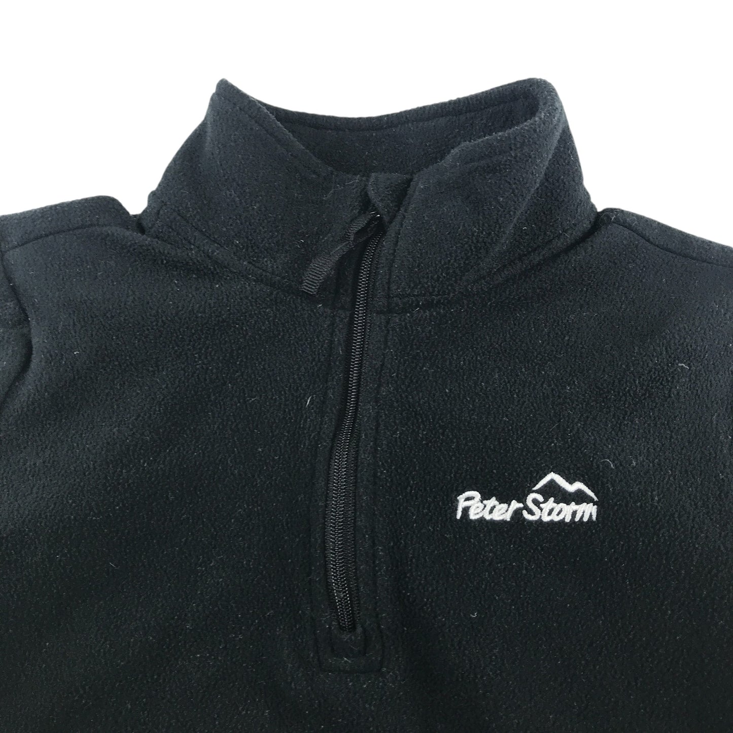 Peter Storm fleece 5-6 years plain black quarter zipper and logo