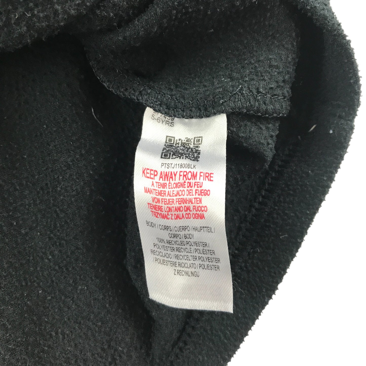 Peter Storm fleece 5-6 years plain black quarter zipper and logo