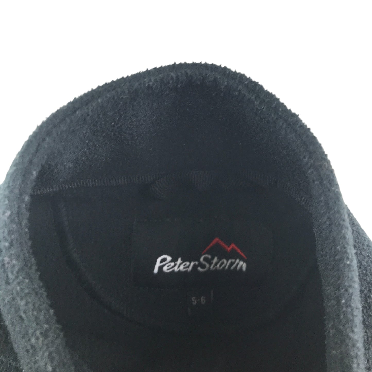 Peter Storm fleece 5-6 years plain black quarter zipper and logo