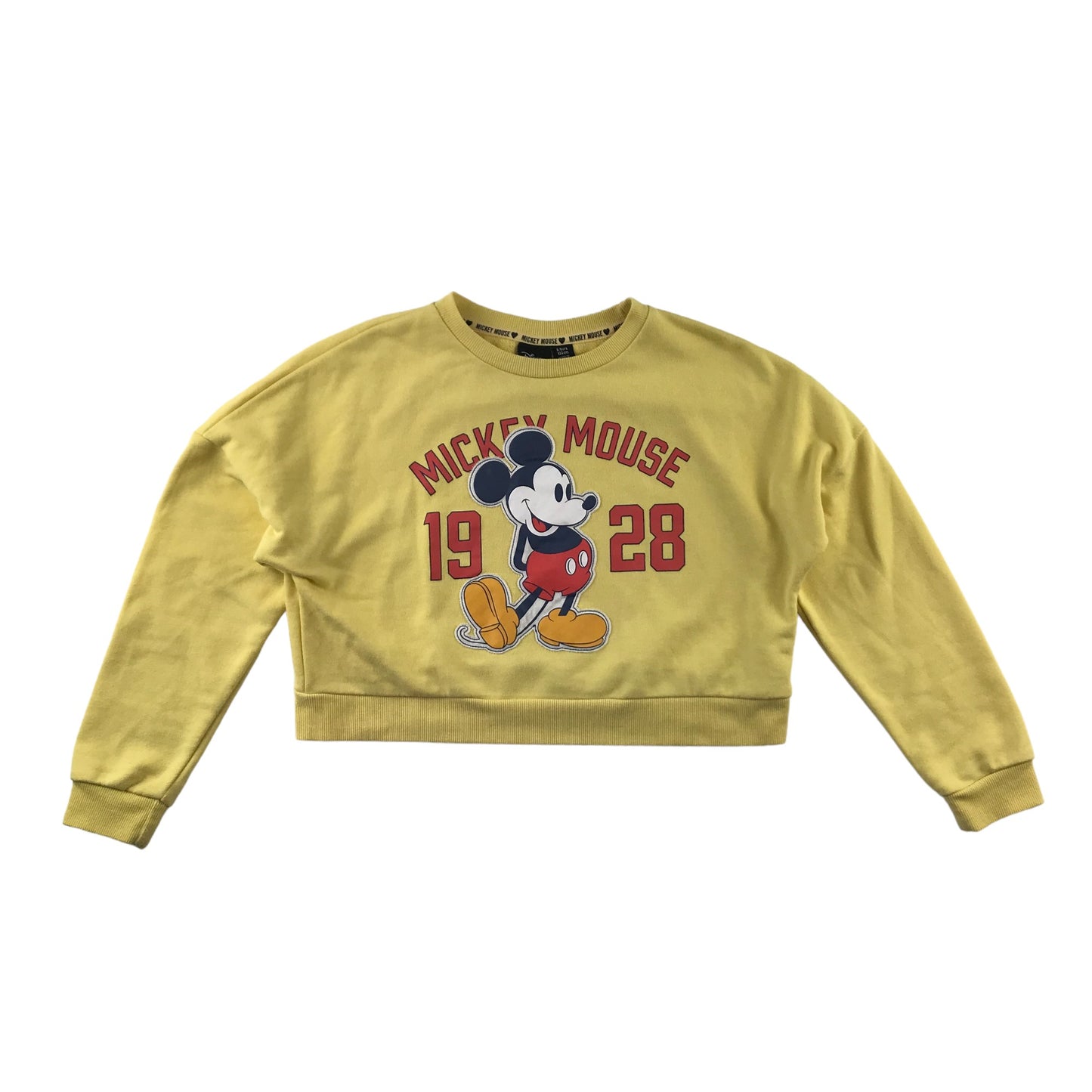 Primark Sweatshirt Age 8 Grey Mikey Mouse Cropped