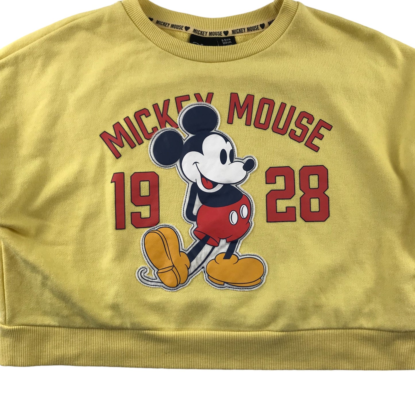 Primark Sweatshirt Age 8 Grey Mikey Mouse Cropped