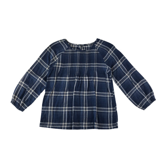 GAP blouse 14-16 years navy blue checked cotton