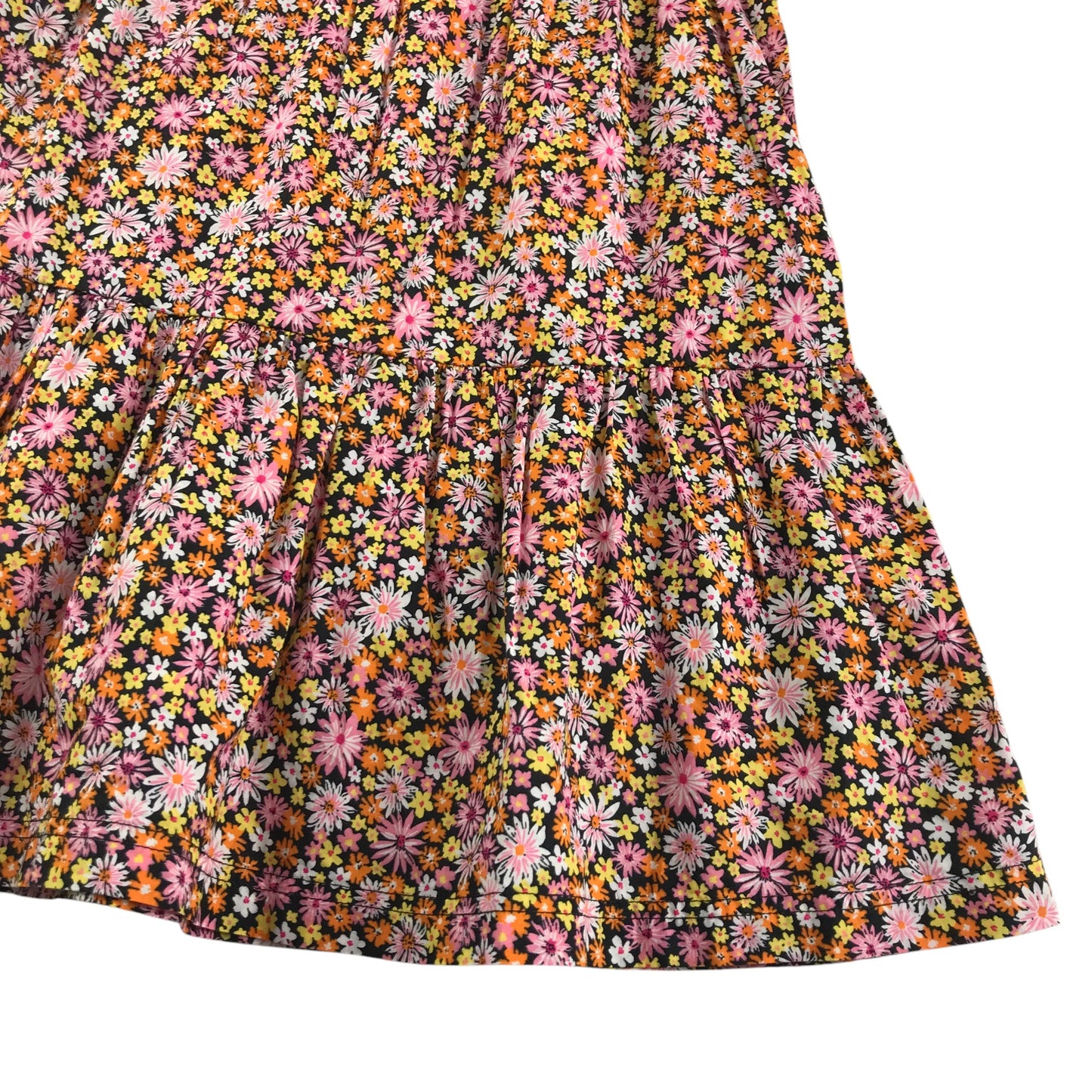 John Lewis dress 5-6 years pink and orange floral midi cotton