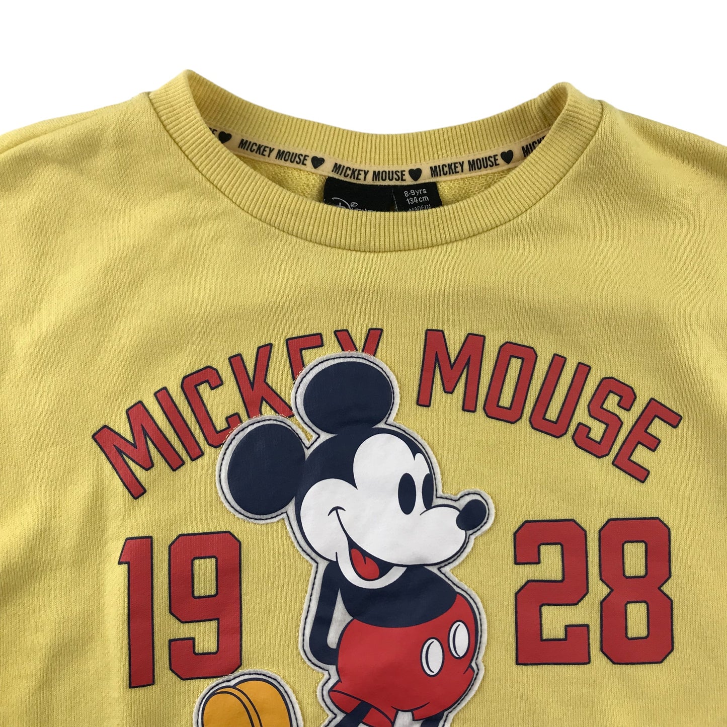 Primark Sweatshirt Age 8 Grey Mikey Mouse Cropped