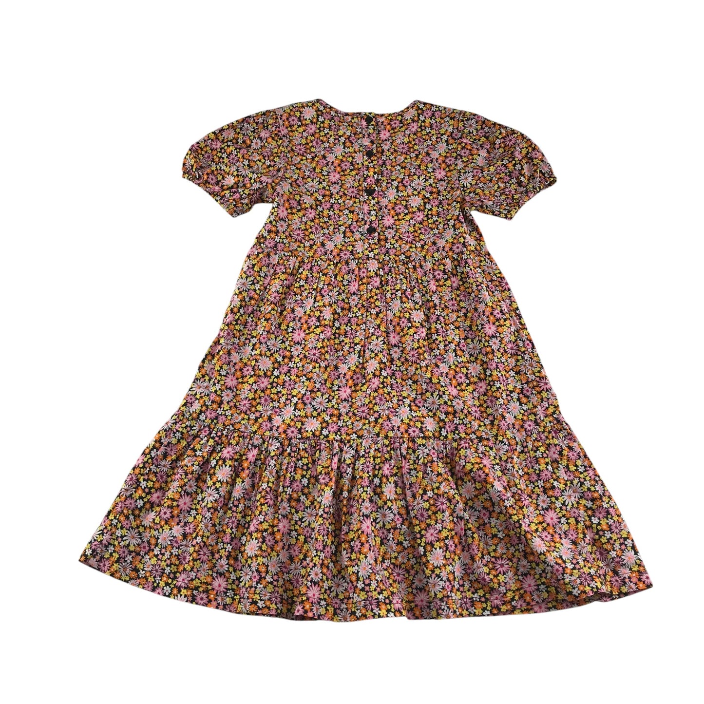 John Lewis dress 5-6 years pink and orange floral midi cotton