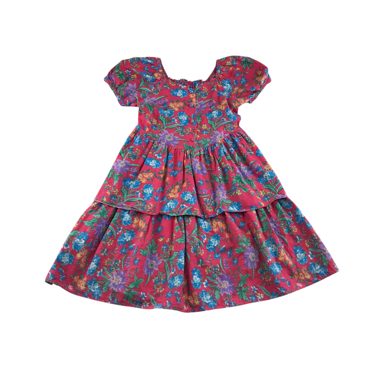 Bhs dress 5-6 years red and blue floral cotton